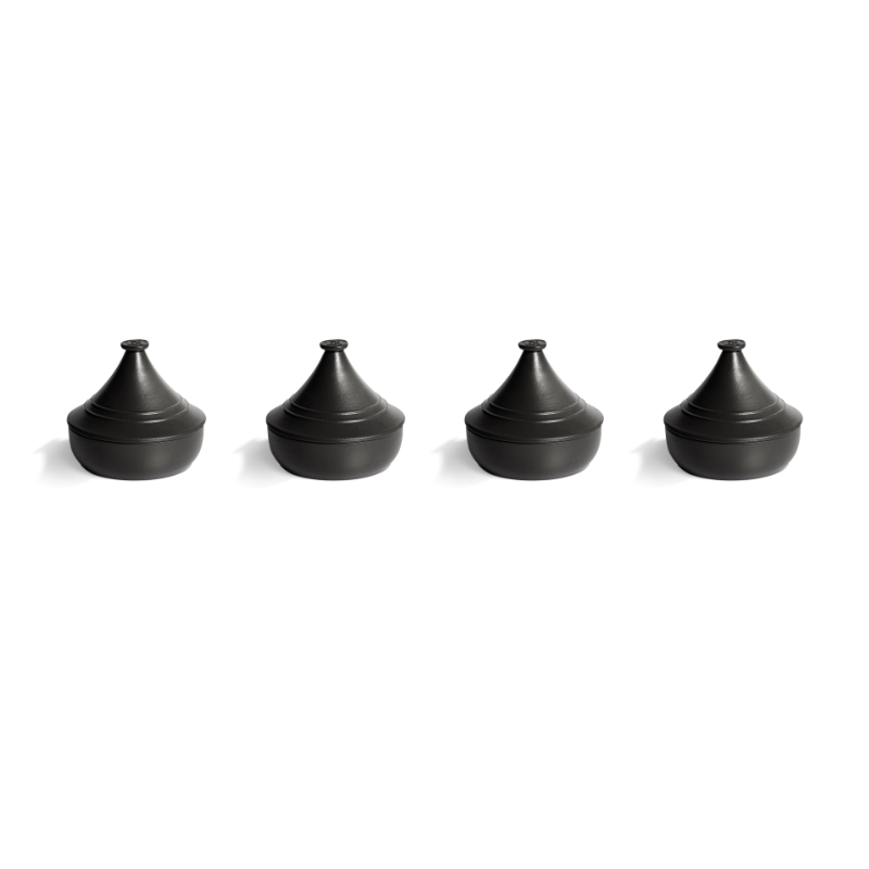 Set of 4 'Solo' ceramic Mini Tajines - Basalt