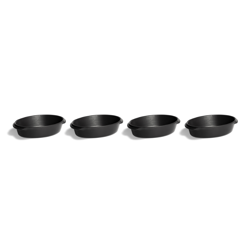 Set of 4 'Solo' Mini Oval Baking Trays - Basalt